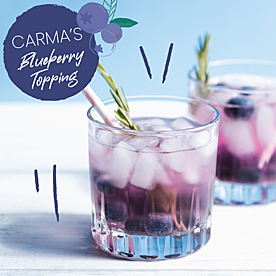 Carma blueberry topping